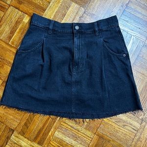 We The Free |  black denim distressed mini skirt